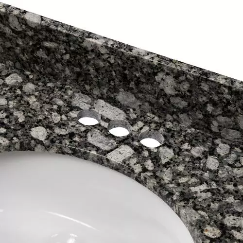 Tuscany® 31"W x 22"D Ice Diamond Granite Vanity Top with Oval Undermount Bowl - Premium Bathroom Upgrade 2 Tuscany® 31"W x 22"D Ice Diamond Granite Vanity Top with Oval Undermount Bowl - Premium Bathroom Upgrade - Image 2