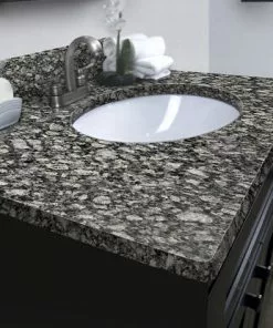 Tuscany® 31"W x 22"D Ice Diamond Granite Vanity Top with Oval Undermount Bowl - Premium Bathroom Upgrade 9 Tuscany® 31"W x 22"D Ice Diamond Granite Vanity Top with Oval Undermount Bowl - Premium Bathroom Upgrade -Tuscany Shop ICED31224 6079412 8