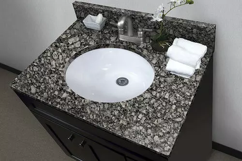 Tuscany® 31"W x 22"D Ice Diamond Granite Vanity Top with Oval Undermount Bowl - Premium Bathroom Upgrade 4 Tuscany® 31"W x 22"D Ice Diamond Granite Vanity Top with Oval Undermount Bowl - Premium Bathroom Upgrade - Image 4