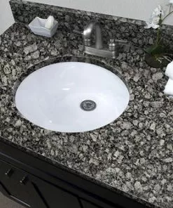 Tuscany® 37"W X 22"D Ice Diamond Granite Vanity Top with Oval Undermount Bowl -Tuscany Shop ICED37224 6079413 9