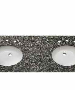 Tuscany® 61"W X 22"D Ice Diamond Granite Bathroom Vanity Top with Oval Undermount Bowls 10 Tuscany® 61"W X 22"D Ice Diamond Granite Bathroom Vanity Top with Oval Undermount Bowls -Tuscany Shop ICED612282B 6079420 3