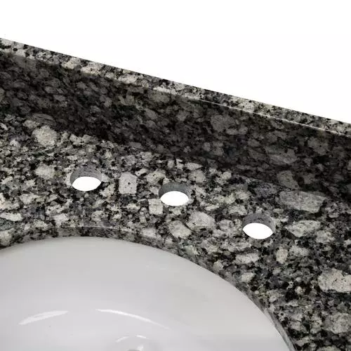 Tuscany® 61"W X 22"D Ice Diamond Granite Bathroom Vanity Top with Oval Undermount Bowls 5 Tuscany® 61"W X 22"D Ice Diamond Granite Bathroom Vanity Top with Oval Undermount Bowls - Image 5
