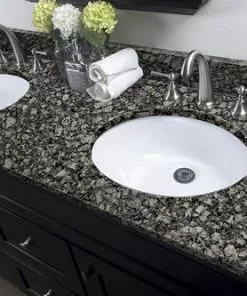 Tuscany® 61"W X 22"D Ice Diamond Granite Bathroom Vanity Top with Oval Undermount Bowls 9 Tuscany® 61"W X 22"D Ice Diamond Granite Bathroom Vanity Top with Oval Undermount Bowls -Tuscany Shop ICED612282B 6079420 9