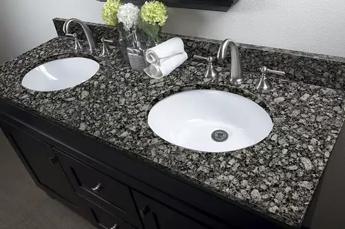 Tuscany® 61"W X 22"D Ice Diamond Granite Bathroom Vanity Top with Oval Undermount Bowls 3 Tuscany® 61"W X 22"D Ice Diamond Granite Bathroom Vanity Top with Oval Undermount Bowls - Image 3