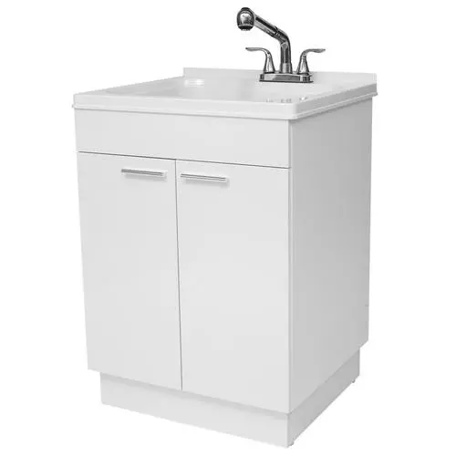 Tuscany® 24"W X 21-1/2"D White Cabinet with ABS Laundry/Utility Tub & Faucet 2 Tuscany® 24"W X 21-1/2"D White Cabinet with ABS Laundry/Utility Tub & Faucet - Image 2