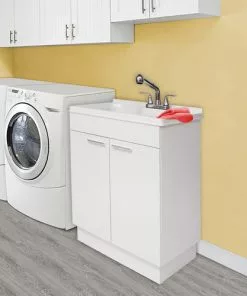 Tuscany® 24"W X 21-1/2"D White Cabinet with ABS Laundry/Utility Tub & Faucet 7 Tuscany® 24"W X 21-1/2"D White Cabinet with ABS Laundry/Utility Tub & Faucet -Tuscany Shop QL054 lifestyle