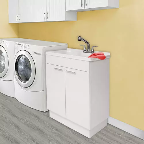 Tuscany® 24"W X 21-1/2"D White Cabinet with ABS Laundry/Utility Tub & Faucet 3 Tuscany® 24"W X 21-1/2"D White Cabinet with ABS Laundry/Utility Tub & Faucet - Image 3