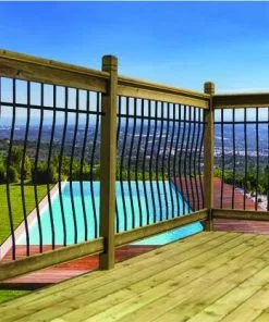 Vista Tuscany 6' Cedartone Pine Level Deck Railing Kit - Premium Deck Railings for Outdoor Spaces