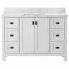 Tuscany® Rio 48"W X 22"D White Vanity with White Carrara Marble Top & Rectangular Undermount Bowl