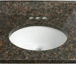 Tuscany® 25"W X 22"D Tan Brown Granite Vanity Top with Oval Undermount Bowl - Premium Bathroom Upgrade