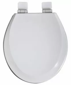 Tuscany® Round White Enameled Wood Slow-Close Toilet Seat - Durable & Elegant Bathroom Upgrade