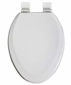 Tuscany® Elongated White Enameled Wood Slow-Close Toilet Seat - Durable & Stylish Bathroom Upgrade