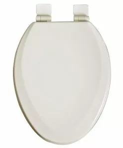 Tuscany® Elongated Biscuit Enameled Wood Slow-Close Toilet Seat for a Stylish Bathroom Upgrade