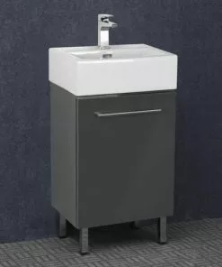 Tuscany® Florence 18"W X 14"D Gray Vanity with White Ceramic Top & Rectangular Integrated Bowl -Tuscany Shop YG1813GG2