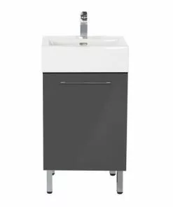 Tuscany® Florence 18"W X 14"D Gray Vanity with White Ceramic Top & Rectangular Integrated Bowl -Tuscany Shop YG1813GG3