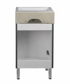 Tuscany® Florence 18"W X 14"D Gray Vanity with White Ceramic Top & Rectangular Integrated Bowl -Tuscany Shop YG1813GG4