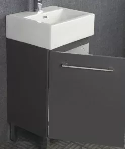 Tuscany® Florence 18"W X 14"D Gray Vanity with White Ceramic Top & Rectangular Integrated Bowl -Tuscany Shop YG1813GG5