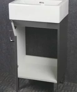 Tuscany® Florence 18"W X 14"D Gray Vanity with White Ceramic Top & Rectangular Integrated Bowl -Tuscany Shop YG1813GG6