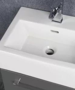 Tuscany® Florence 18"W X 14"D Gray Vanity with White Ceramic Top & Rectangular Integrated Bowl -Tuscany Shop YG1813GG7