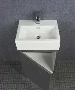 Tuscany® Florence 18"W X 14"D Gray Vanity with White Ceramic Top & Rectangular Integrated Bowl -Tuscany Shop YG1813GG8