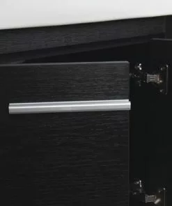 Tuscany® Verona 24"W X 14"D Black Vanity with White Ceramic Top & Integrated Bowl - Modern Bathroom Vanity Set with Mirror -Tuscany Shop YG2414BL 2D10