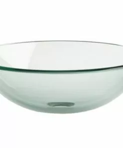Tuscany® 16-1/2"W Clear Green Round Glass Vessel Sink - Modern Bathroom Design