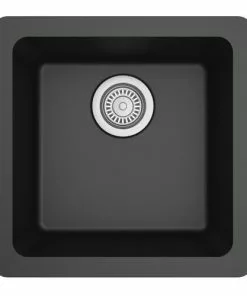 Tuscany Undermount 17" Black Quartz Composite Single Bowl Kitchen Sink - Durable & Stylish